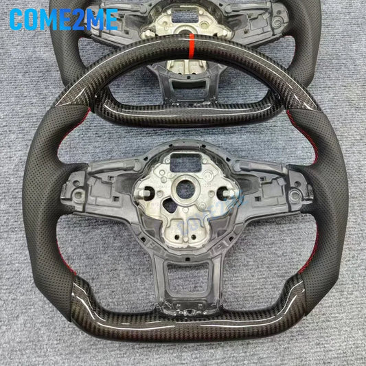 Carbon Fiber Steering Wheel leather For VW Golf 7 7.5 GTI GTD GTE R 2013-2020 Polo GTI Tiguan Passat DSG Grip perforation design