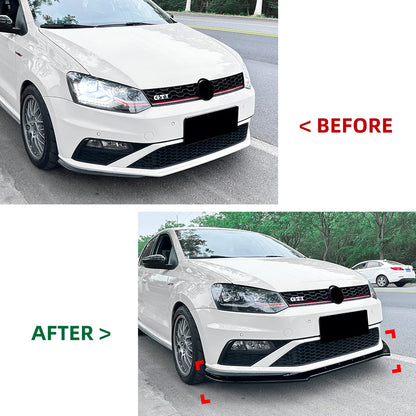 Car Front Bumper Lip Splitter Diffuser Lip Body Kit Auto Spoiler Bumper Accessories For VW Polo MK5 6C GTI 2015-2018